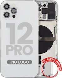 Back Housing W Small Parts Iphone 12 Pro Eu Global Version Aftermarket Plus Silver