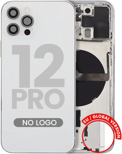 Back Housing W Small Parts Iphone 12 Pro Eu Global Version Aftermarket Plus Silver