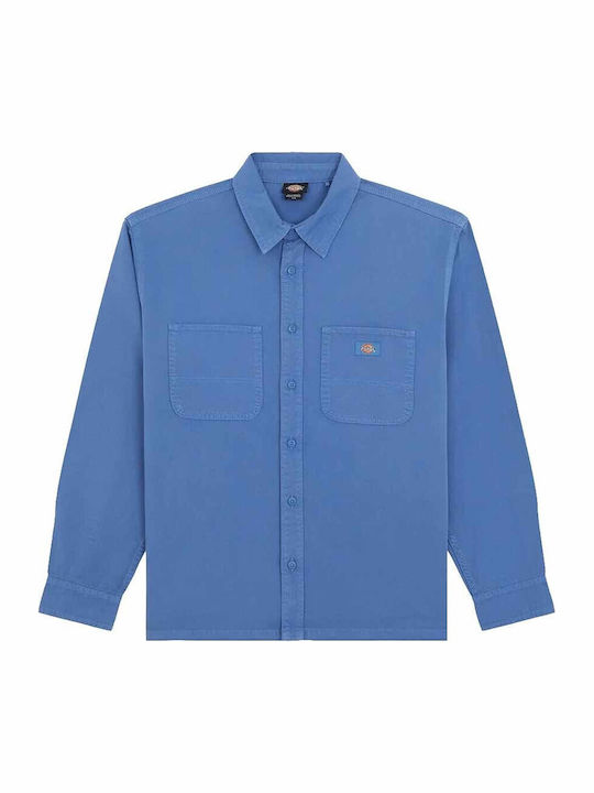 Dickies Work Long Sleeve Shirt in Wide Fit Blue