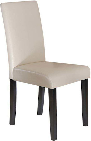 Maleva-l Столове за трапезария с Облицовка от Изкуствена кожа Ivory 2 бр. 42x56x93см. Е7207,1U