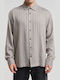 Long Sleeve Striped Beige Shirt