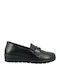 Leder Damen Mokassins in Schwarz Farbe