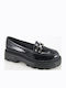 Δερμάτινα Γυναικεία Loafers σε Μαύρο Χρώμα