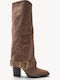Beige Damenstiefel Statement Aghrafa Vintage Textur