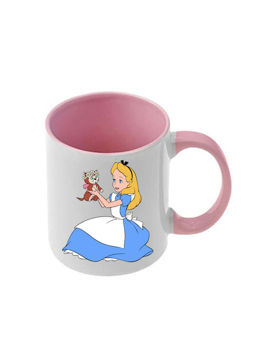 Tasse Alice Rosa Mit Griff und Innerem