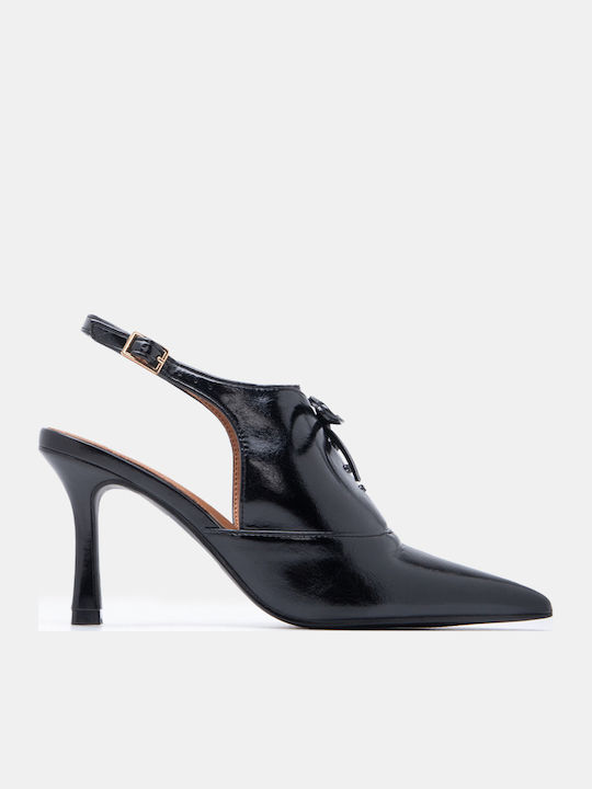 Luigi Spitze Zehe Pumps mit Hochem Absatz Schwarz