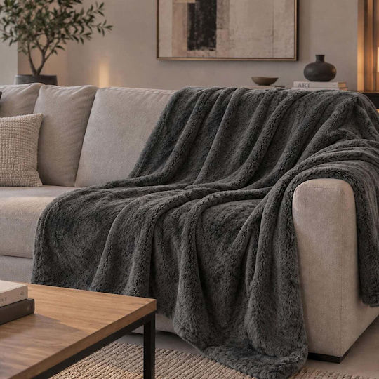 Pol Carpets Διθέσιου Καναπέ Π160xΜ240cm D.grey