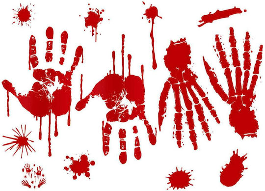 GoDan Schaufenster- und Wandsticker Blutige Hände Halloween