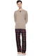 Ulisse Χειμερινή Ανδρική Πιτζάμα Grey Plaid