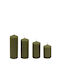 Set 4 Stück Kerzen Runde Grüne 8 10 12 14 cm