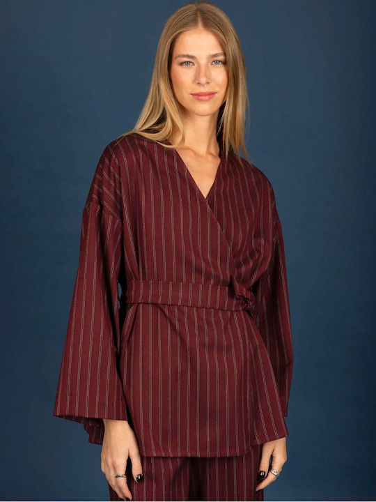 Damen Kimono Bordeaux