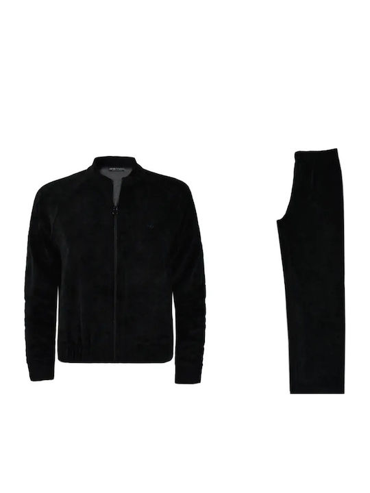Velvet Tracksuit Set Black