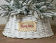 Weihnachtsbaum-Schürze Weiß Korbweide M26xH53cm