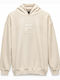 Langes Sweatshirt für Damen mit Kapuze in Ecru