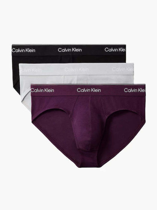 Calvin Klein Ανδρικά Σλιπ Μαυρο-γκρι-μπορντο με...