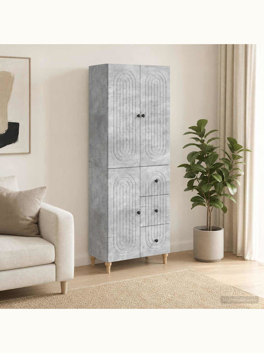 Grey Concrete Bookcases (2 Pieces) 66x34.5x90 cm