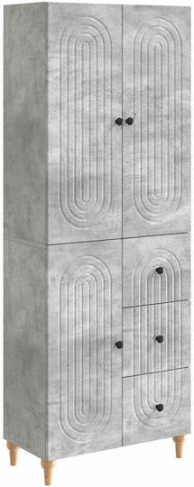Bücherregale Grau aus Beton (2 Stück) 66x34,5x90cm
