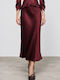 Fustă Midi din Satin Burgundy