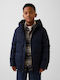 Wasserdichtes Kinder Gestepptes Lang Jacke mit Futter & Kapuze New Classic Navy