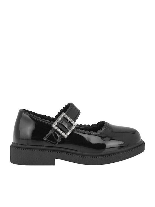 Kids Anatomic Ballerinas with Hook & Loop Closure Black