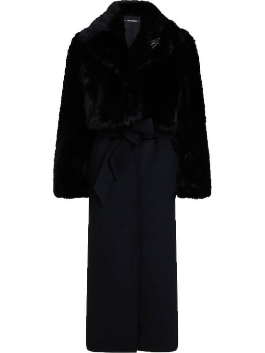 Lange Damenpelz Schwarze