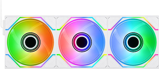 Swafan 140 EX Infinity Case Fan (1800rpm / 85.2cfm) with ARGB Lighting 3pcs White