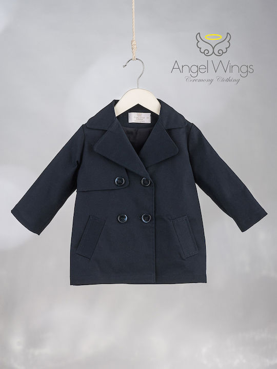 Haină de Botez Awb330 Albastră Angel Wings Aw-awb-330-Albastru