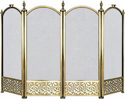 Metallic Fireplace Screen 32x32x32cm Gold