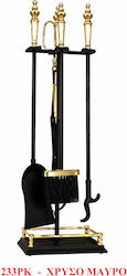 233RK Fireplace Tool Set with Gold Stand Holder