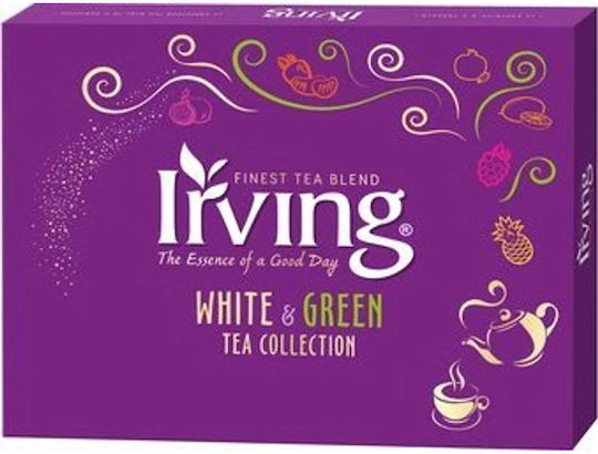Irving Herbata Tea Bonbon Box Irving White Green Composition 6 Flavors 30 Pcs