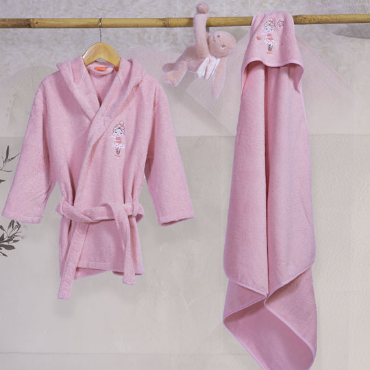 Nef-Nef Homeware Kids Bathrobe Ballerine World Lilac Hooded