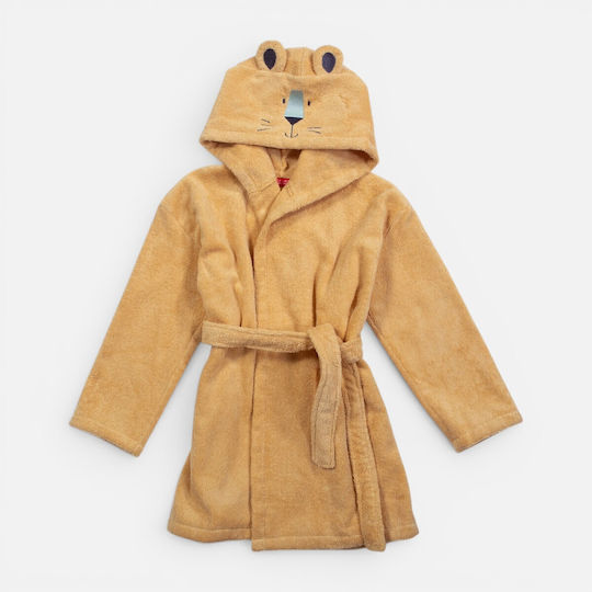 Nef-Nef Homeware Kids Bathrobe Wild Company Yellow Hooded