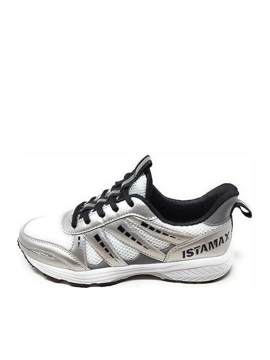 Waterproof Kids Sports Shoes Running with Hook & Loop Closure Silver