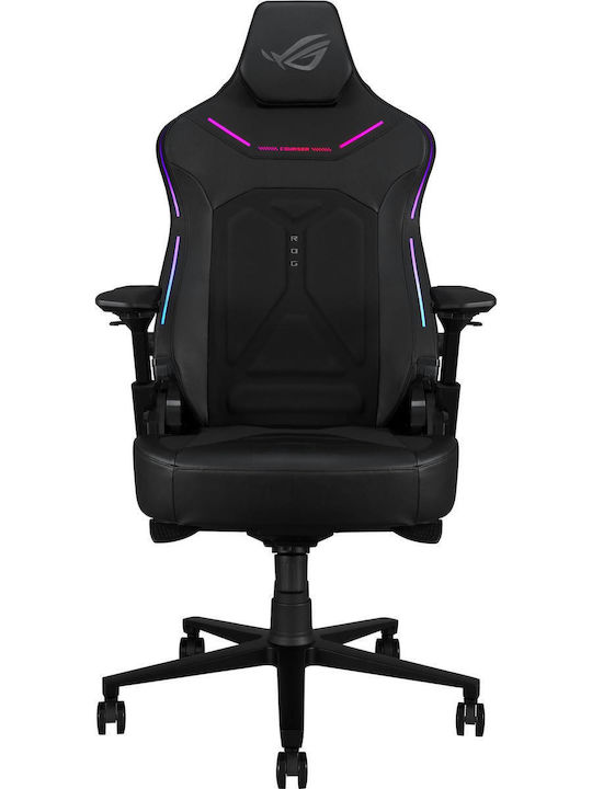 Asus ROG Gaming Stühle aus Künstliches Leder mit Verstellbare Armlehnen und RGB-Beleuchtung Schwarze