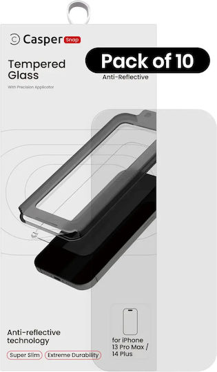 Casper Snap Tempered Glass Iphone 13 Pro Max 14 Plus 10 Pack Ar Clear