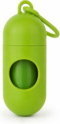 Hygienic Bag Dispenser Dogs Capsule Shape Carabiner Green