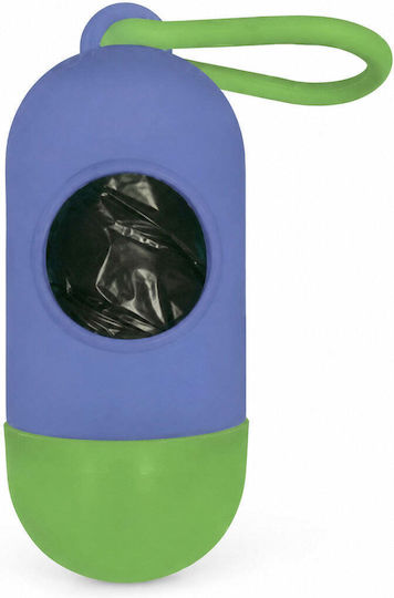 Dispenser Igienic De Saci Pentru Câini Bicolor Cu Carabinieră Violet Verde