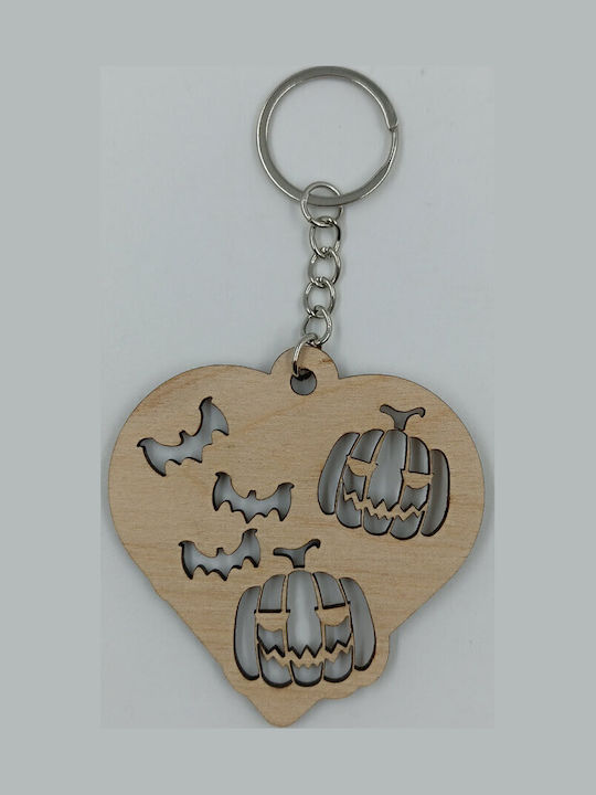 Wooden Halloween Keychain Pumpkins Bats Suga Style