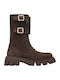 Suede Women's Ankle Boots Brown