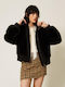 Long Women's Black Fur