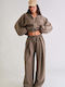 Damen Jogginghosen Beiges Dunkel Set