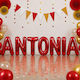 Set of 7 Red Foil Balloons with Name 40cm with Personalization
