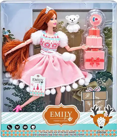 Gounaridis Toys Emily С Коледна Рокля И Аксесоари Кукла За 3+ Години 32.5 См.