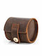 Leather Travel Case For 1 Watch Brown
