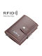 Anti-Theft Card Holder Baellerry Leather Wallet RFID Carbon Fiber Coffee
