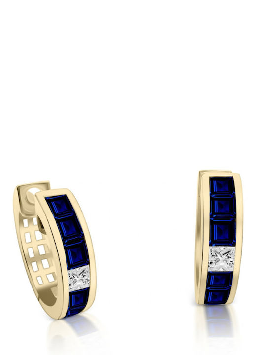 Earrings Hoops 18K Gold Green Zeolites 1.28ct Diamonds 0.19ct Vs1 G