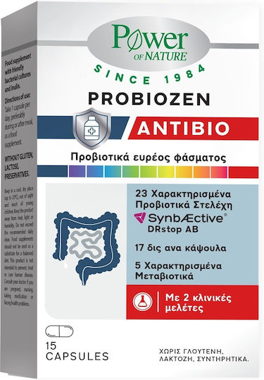 Power Health Probiozen Antibio Supplement with Probiotics 15 Capsules