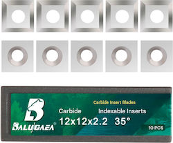 Set 10 Removable Hm Carbide Inserts Milling Cutters Planers Square 12x12x2.2 Mm 4 Cutting Edges 35-degree Angle Hardness Hra95