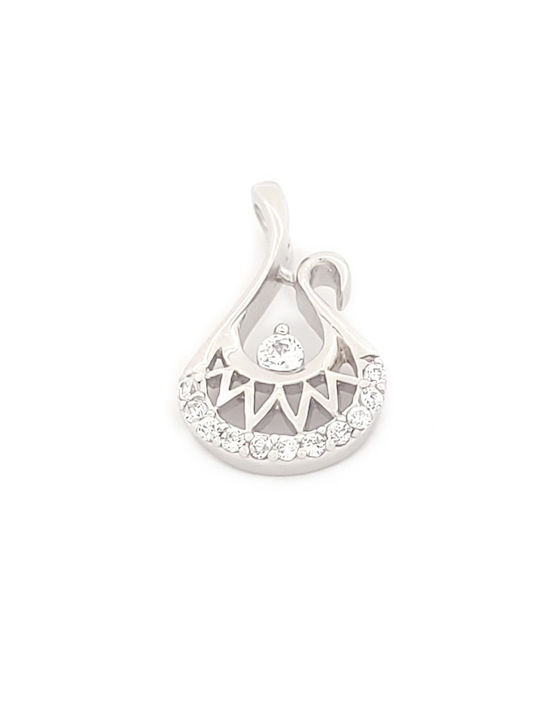 Hängendes Charm mit Steinen aus Silber mit Zirkon