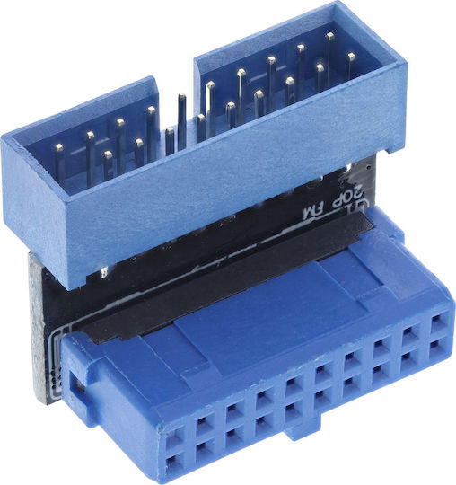 InLine Right Angle USB 3.0 19-Pin Male Female Upward Facing 5 Gbps Motherboard 33448o